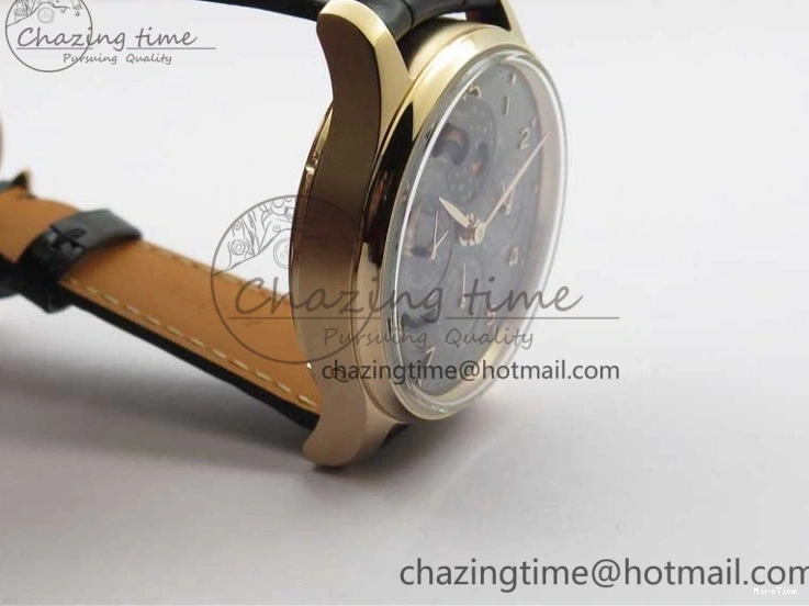 MIROTIME 0427 Elegant Portugieser Perpetual Calendar IW503302 RG V9F 1:1 Best Edition Gray Dial on Black Leather Strap A 7096